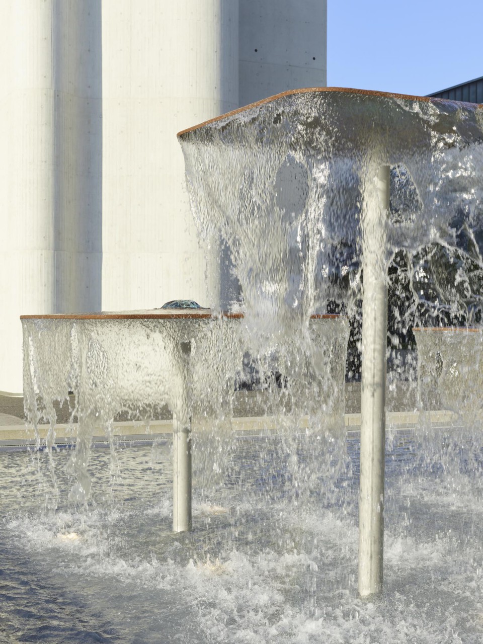 Forecourt Württembergische Landesbibliothek - Boulevard, open Staircase und Space around Fitz-Faller-Fountain